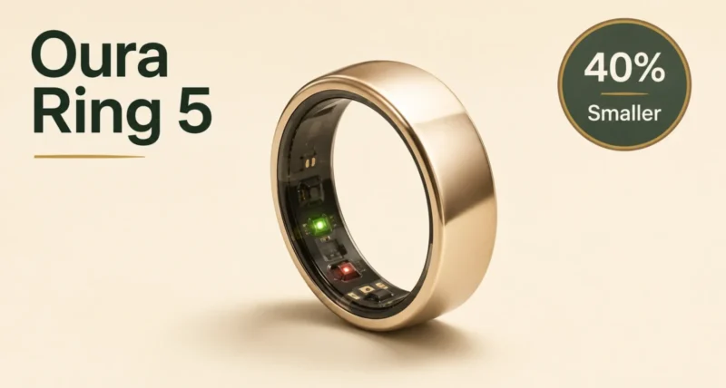 Oura Ring 5, the world's smallest smart ring, 40 percent smaller than the Ring 4