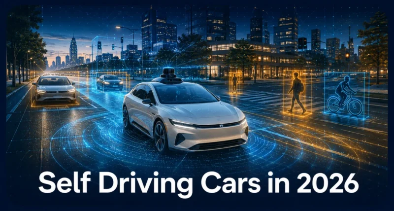 When will self driving cars be common infographic showing 2026 deployment map across US cities with robotaxi services