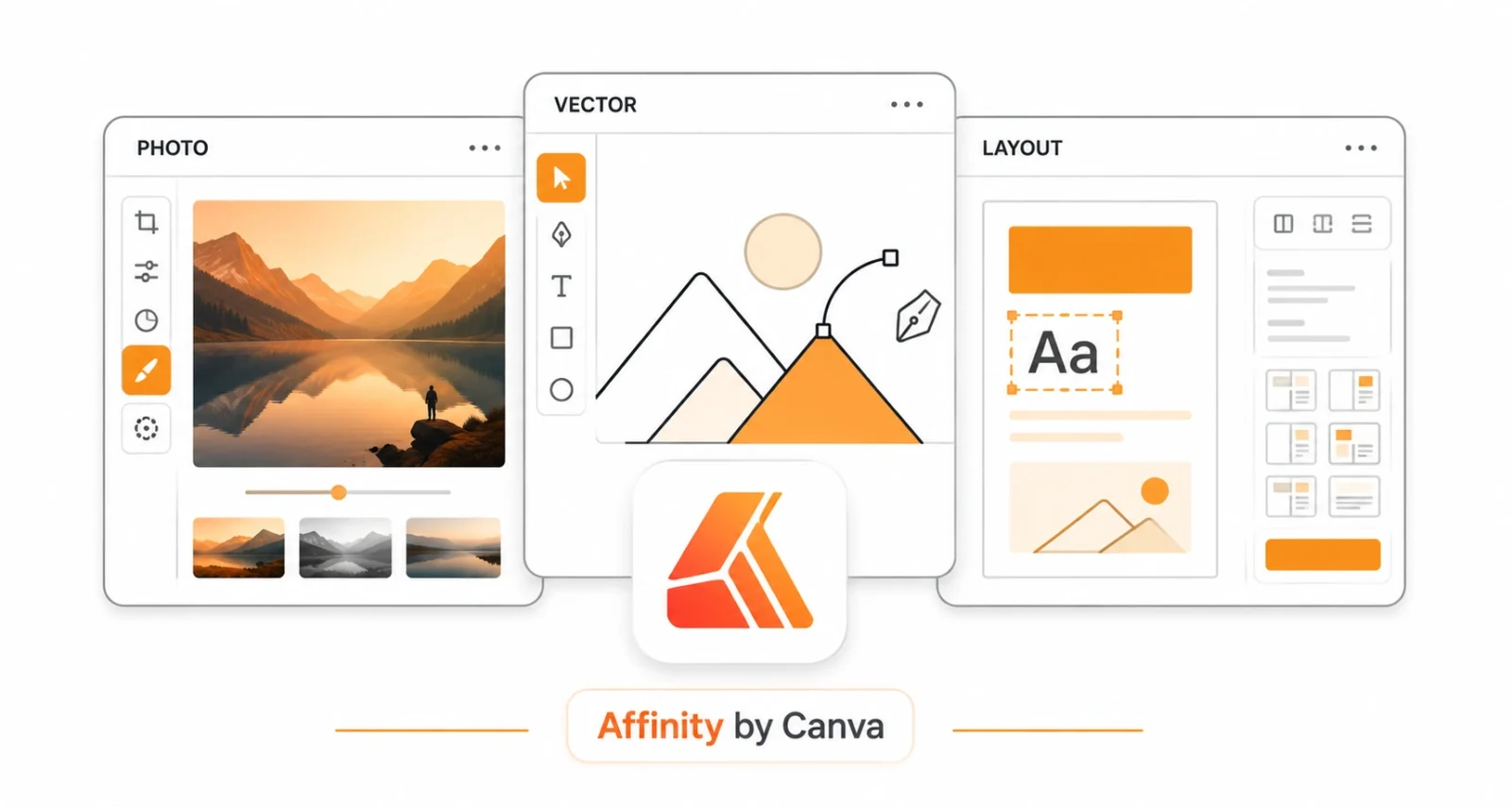 Affinity by Canva unified photo vector and layout design app illustration