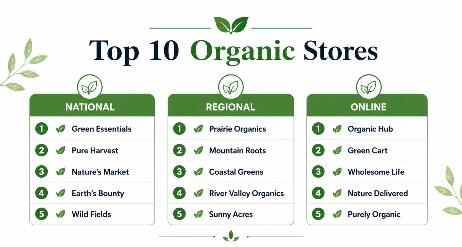 Best organic food stores ranked by national regional and online type