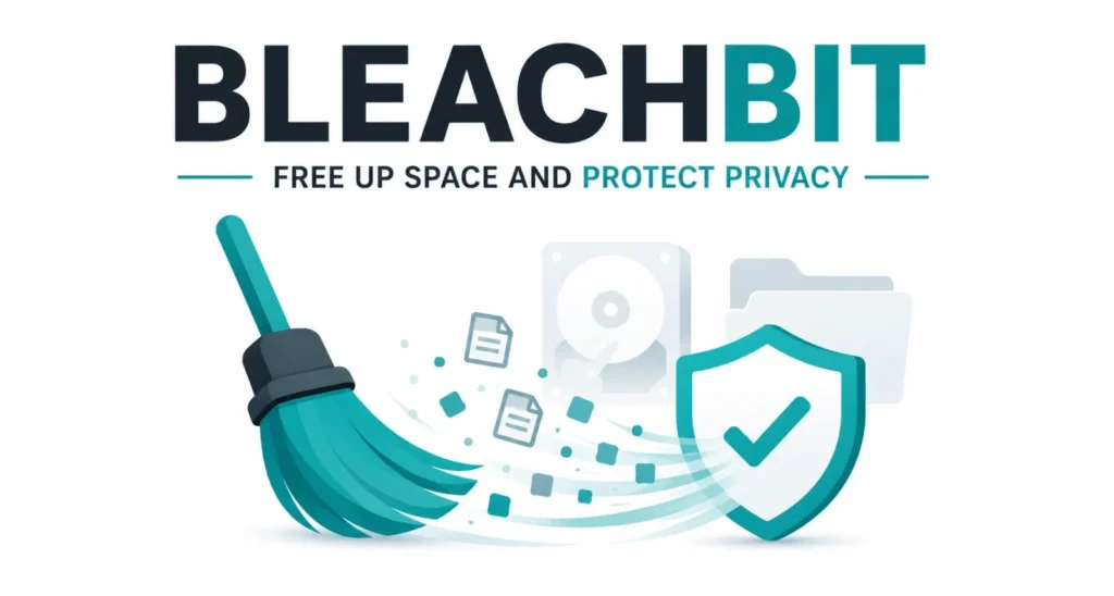 BleachBit free up space and protect privacy featured graphic