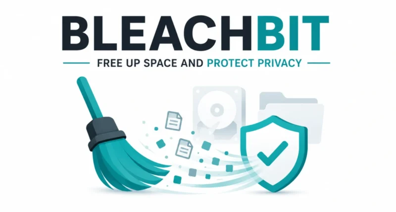 BleachBit free up space and protect privacy featured graphic