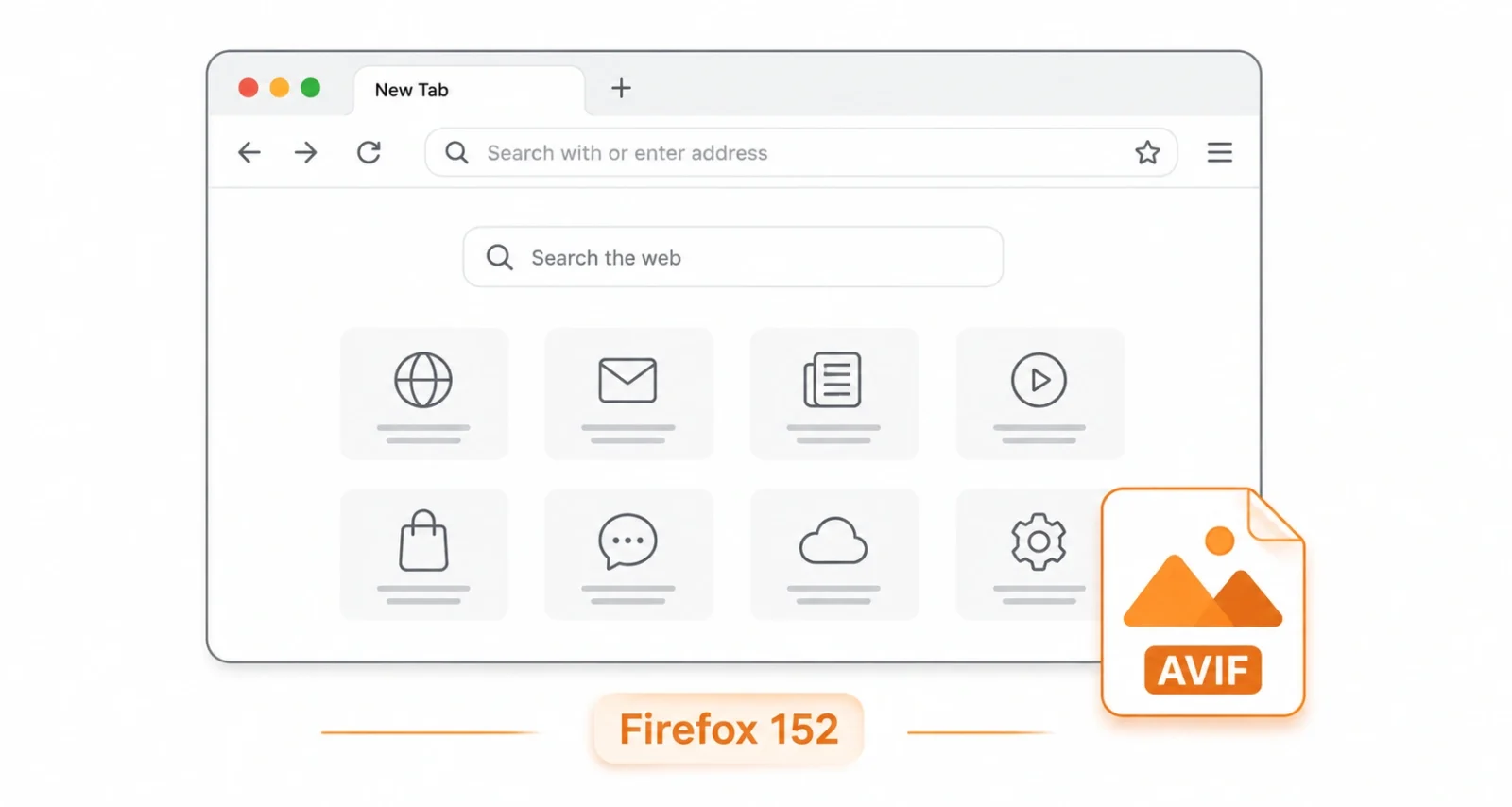 Firefox 152 browser update with new tab widgets illustration