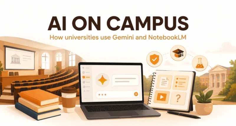 How universities use Gemini for Education and NotebookLM on campus featured graphic
