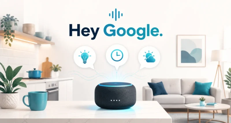 Gemini for Home voice assistant controlling a smart home with simple commands