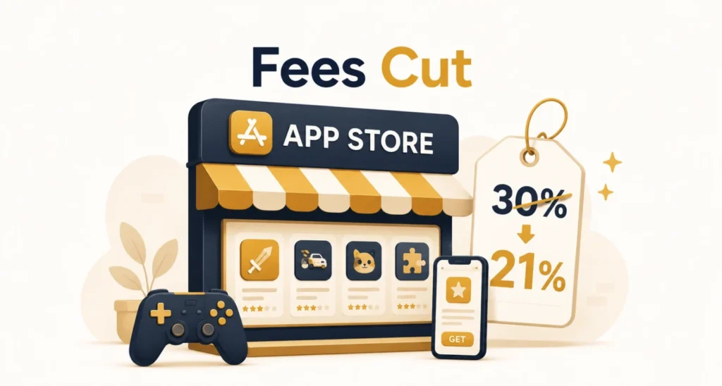 Google Play Store fee change cutting the 30 percent app commission