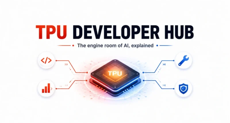 Google TPU Developer Hub for machine learning developers explained featured graphic