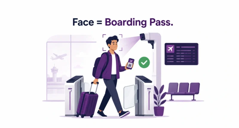 Traveler using Google Wallet TSA PreCheck Touchless ID at airport security