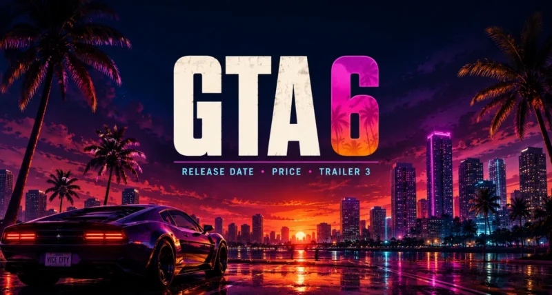 GTA 6 release date pre-orders price and trailer 3 guide featured graphic Vice City neon