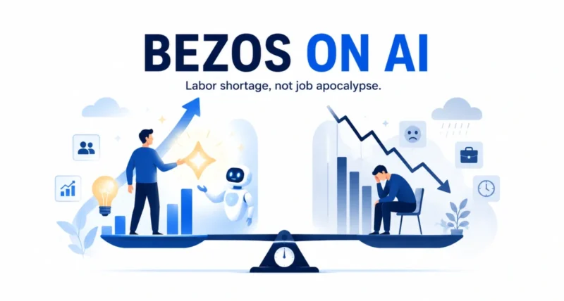 Jeff Bezos AI labor shortage not job losses prediction