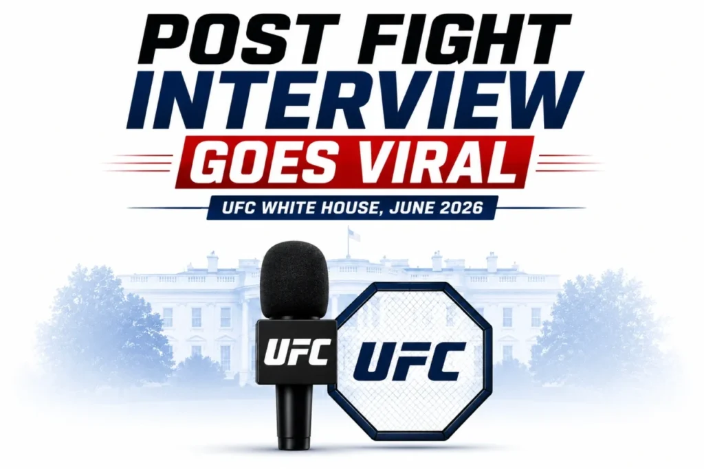 Josh Hokit Michelle Obama viral UFC White House post fight interview news graphic