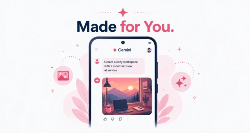 Personalized image creation in Gemini turning a simple prompt into a custom illustration