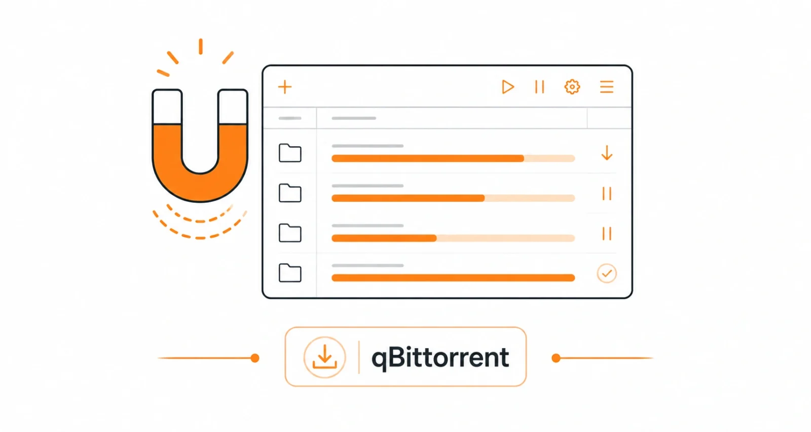 qBittorrent free open source torrent client illustration