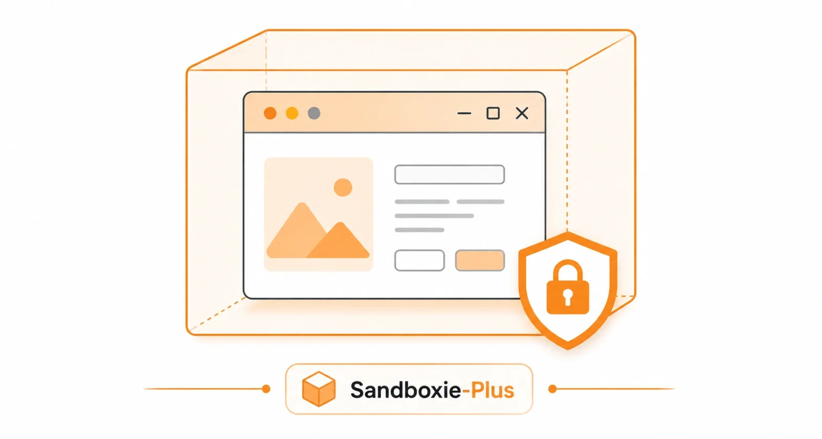 Sandboxie-Plus running an app inside an isolated sandbox illustration