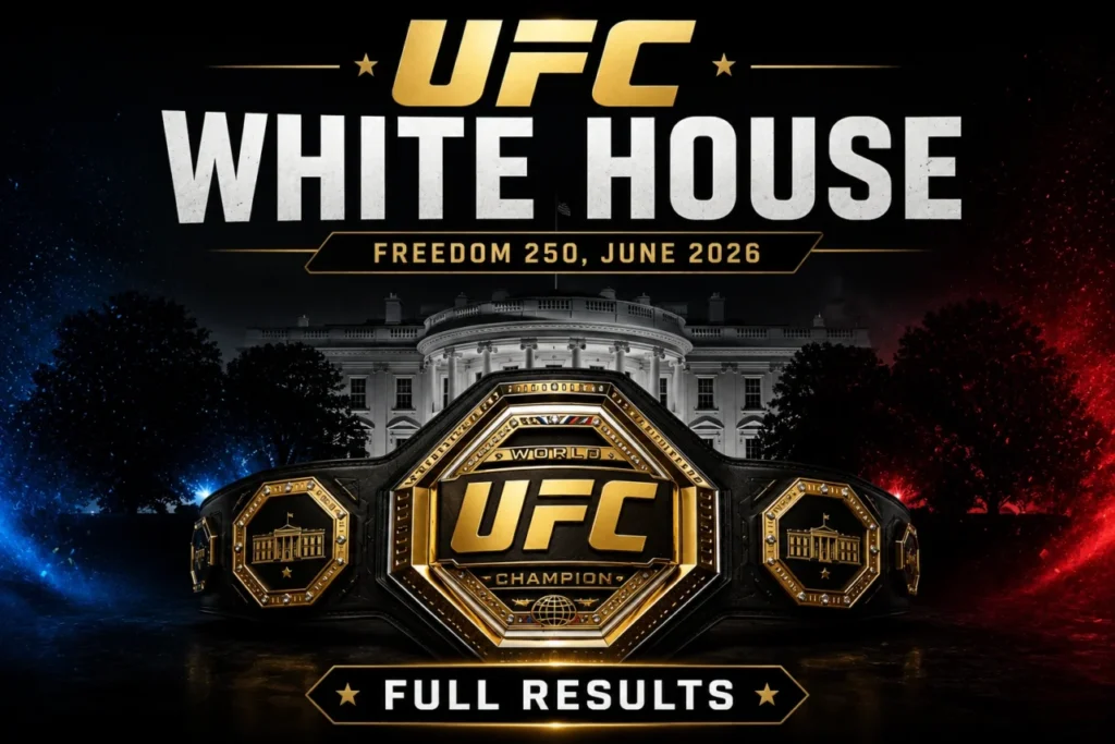 UFC Freedom 250 White House full results graphic