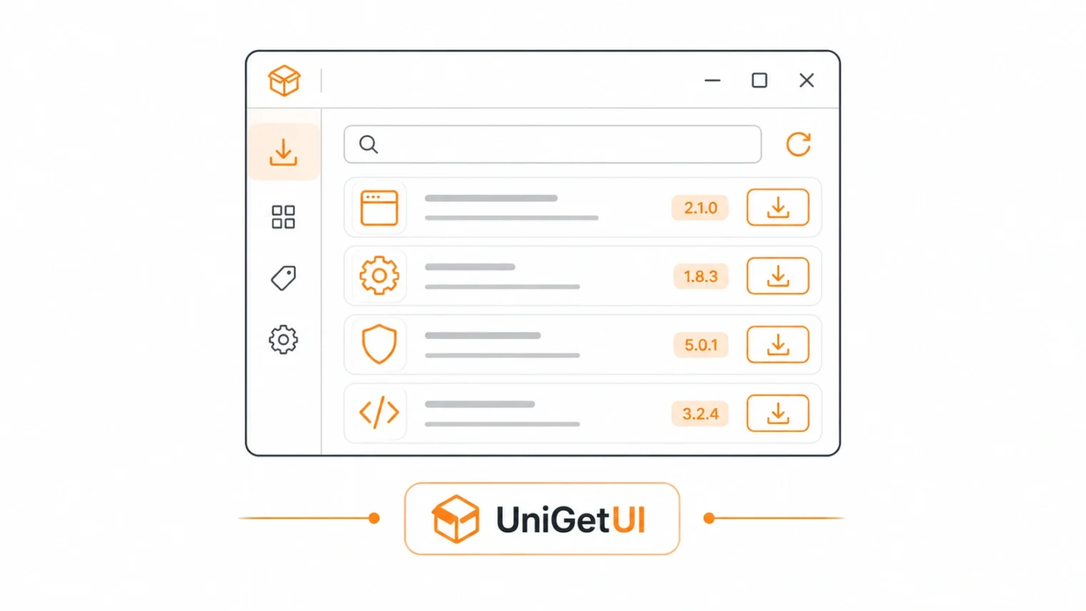 UniGetUI single interface for Windows package managers illustration