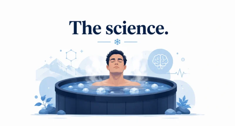 Are cold plunges worth it, a person in an ice-water plunge tub