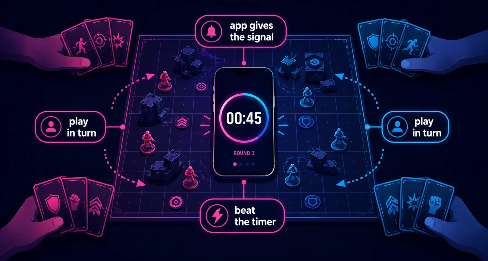 How the Cyberpunk 2077 board game uses an app and a real-time timer for combat