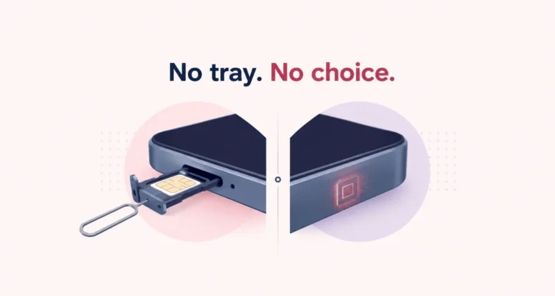 eSIM vs physical SIM compared, a removable card against an embedded chip