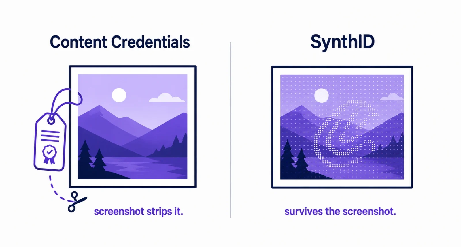C2PA versus SynthID when learning how to spot AI generated images