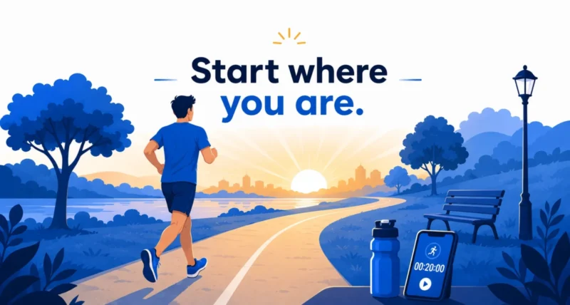 How to start running for beginners, taking the first easy steps outdoors