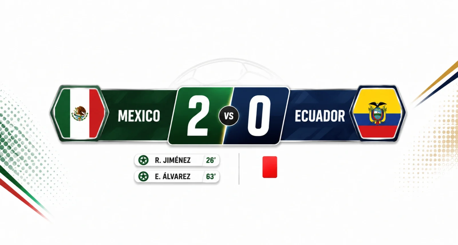 Mexico vs Ecuador World Cup result with Quinones and Jimenez goals