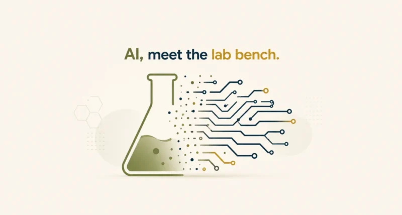 Microsoft Genesis Mission illustrated as AI joining laboratory science