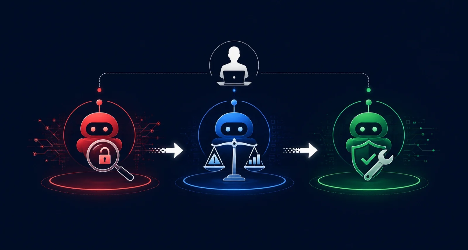 Project Perception red, blue, and green AI agents finding, assessing, and fixing security threats
