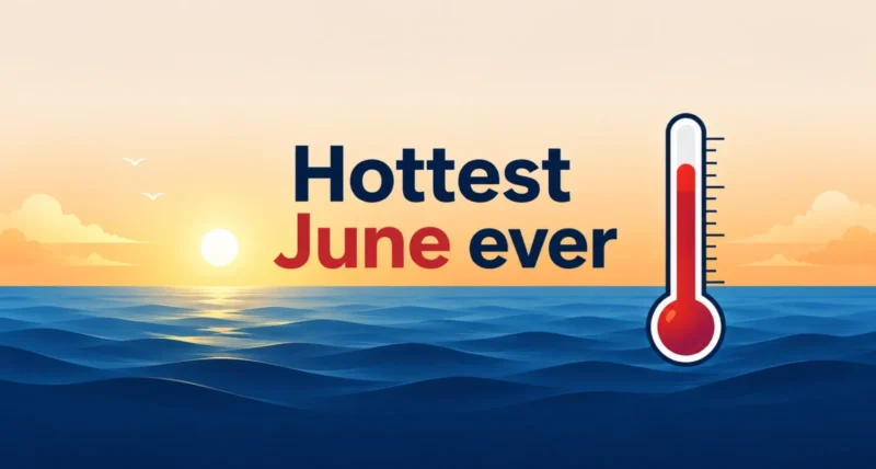 Record ocean temperatures shown by a warming sea surface