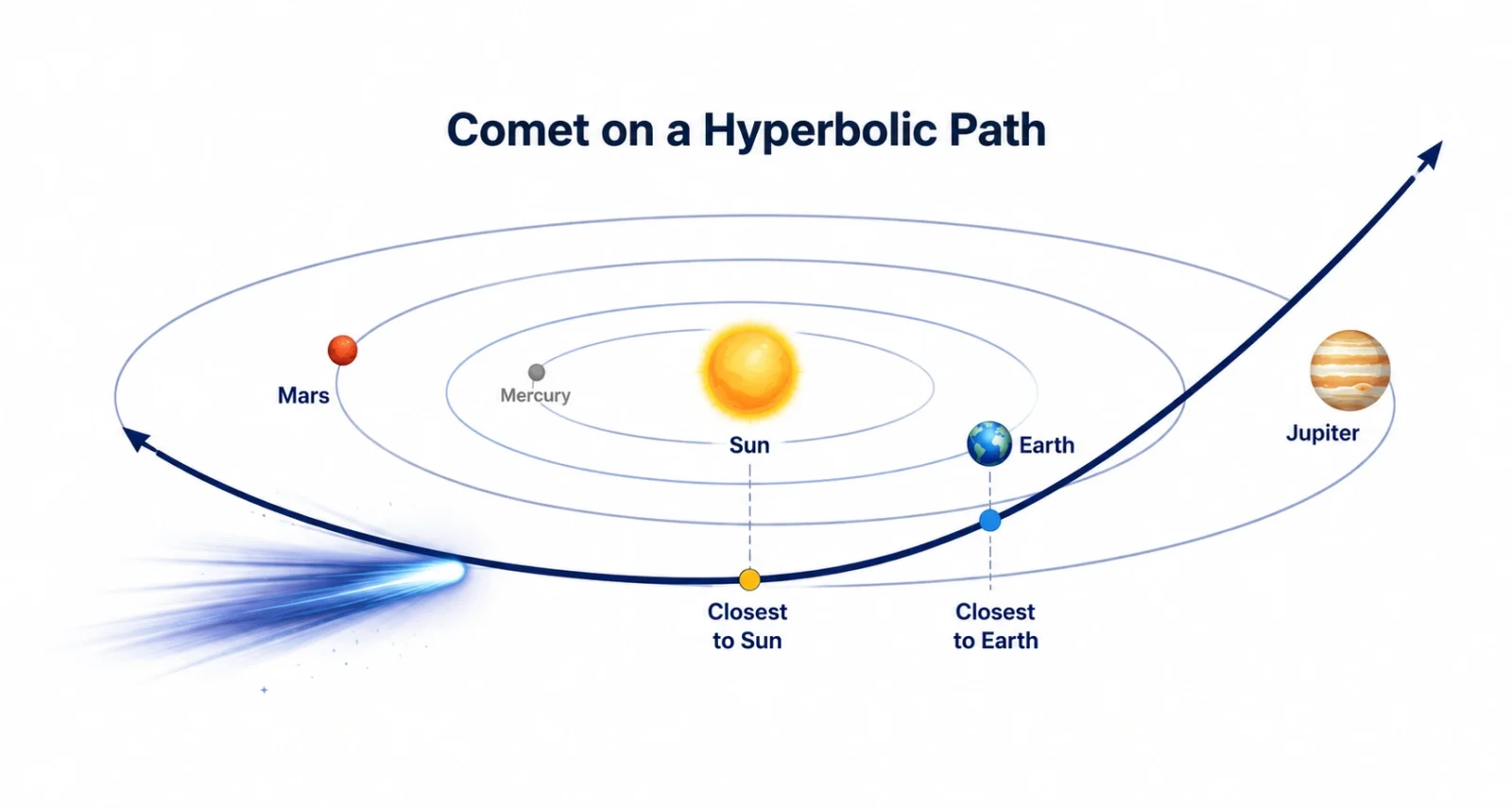 Diagram of the 3I/ATLAS interstellar comet path through the solar system