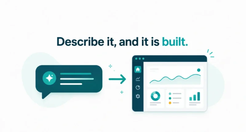 What is vibe coding shown as a plain sentence turning into a working app
